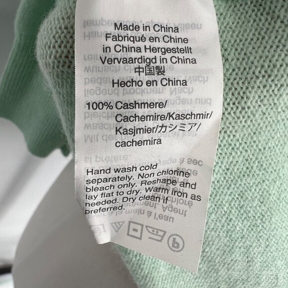 J.Crew Everyday Cashmere Heart Print Sweater Mint Green Size Medium - Picture 8 of 9